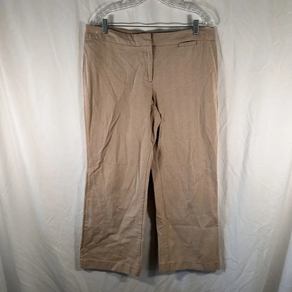 Isaac Mizrahi for Target Dress Pants Women's 14 Beige High Rise Rear Pockets